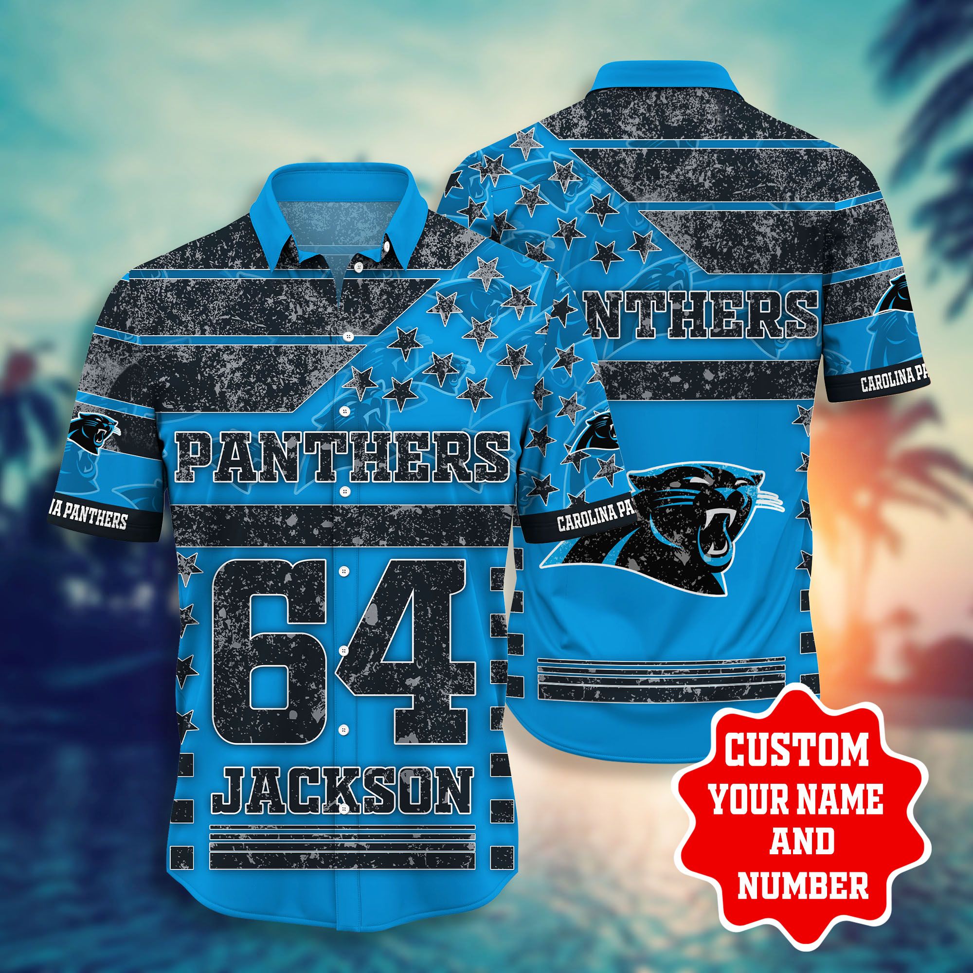 Carolina Panthers Nfl Star Hawaiian Shirt Shorts Tshirt Custom Name-1