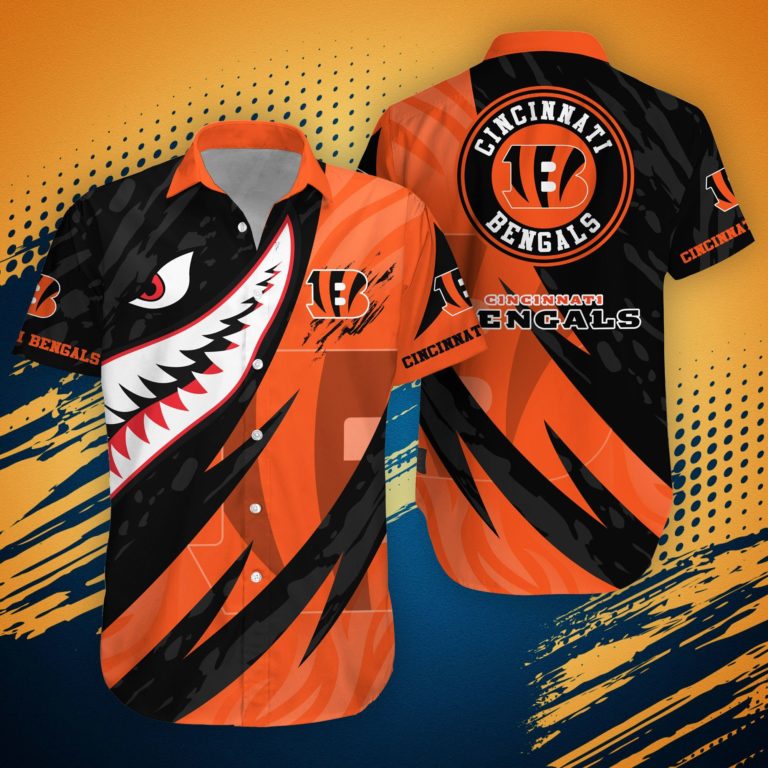 Cincinnati Bengals Nfl Shark Summer Hawaiian Shirt For Fans-1
