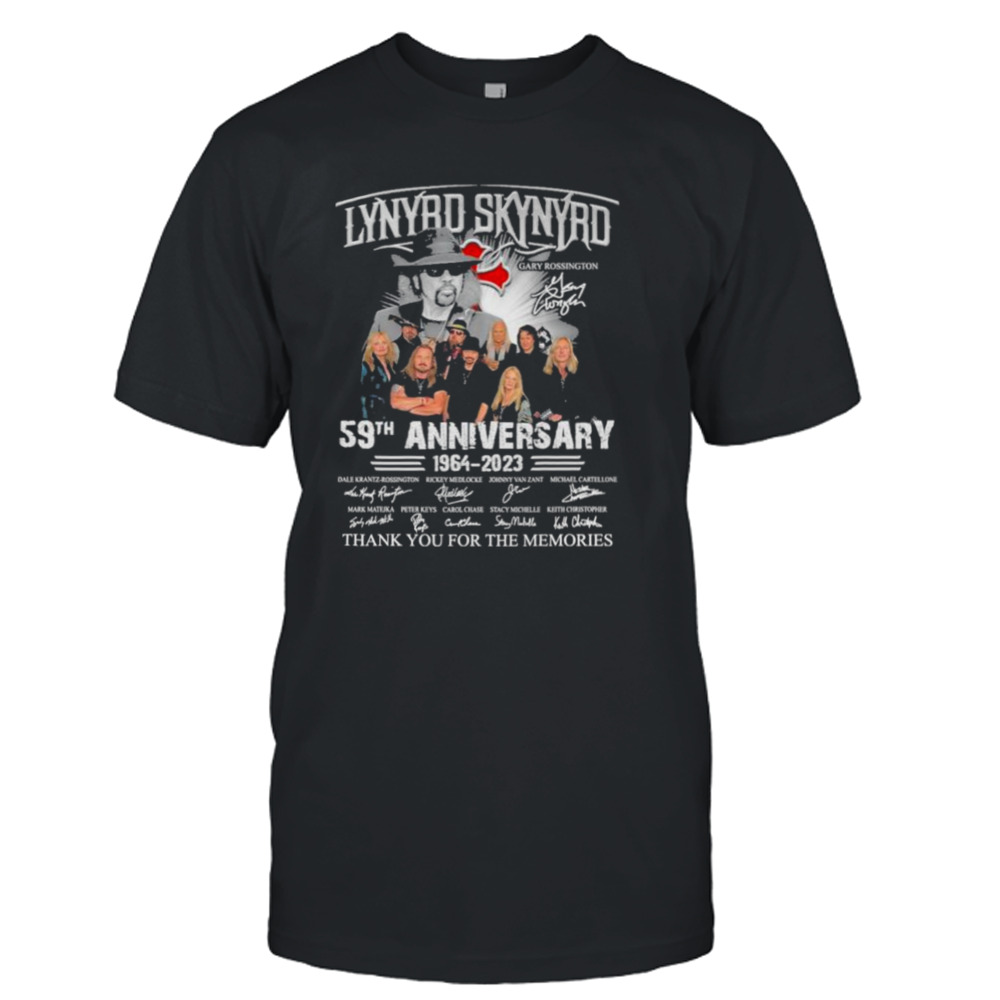 Lynyrd Skynyrd Gary Rossington 59th anniversary 1964 – 2023 thank you for the memories shirt