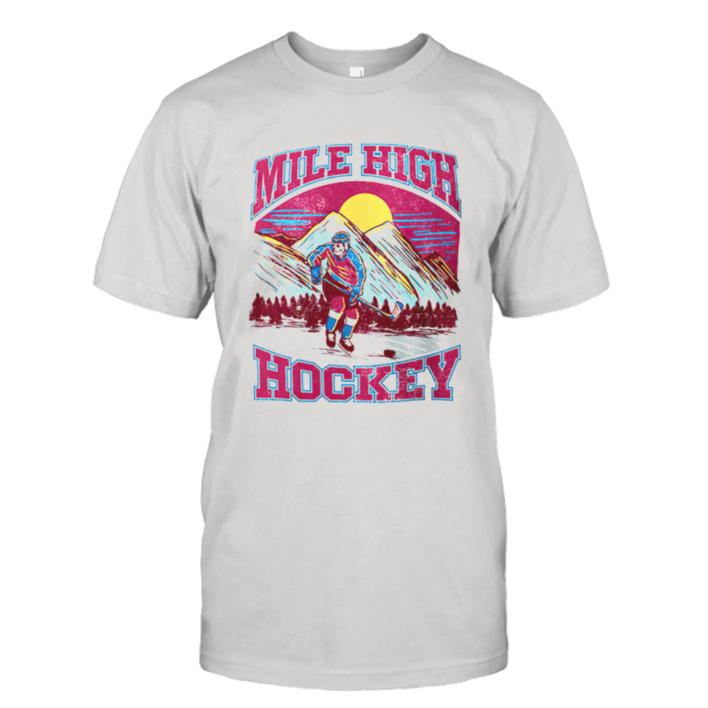 Skeleton player Mile high Colorado Avalanche hockey shirt