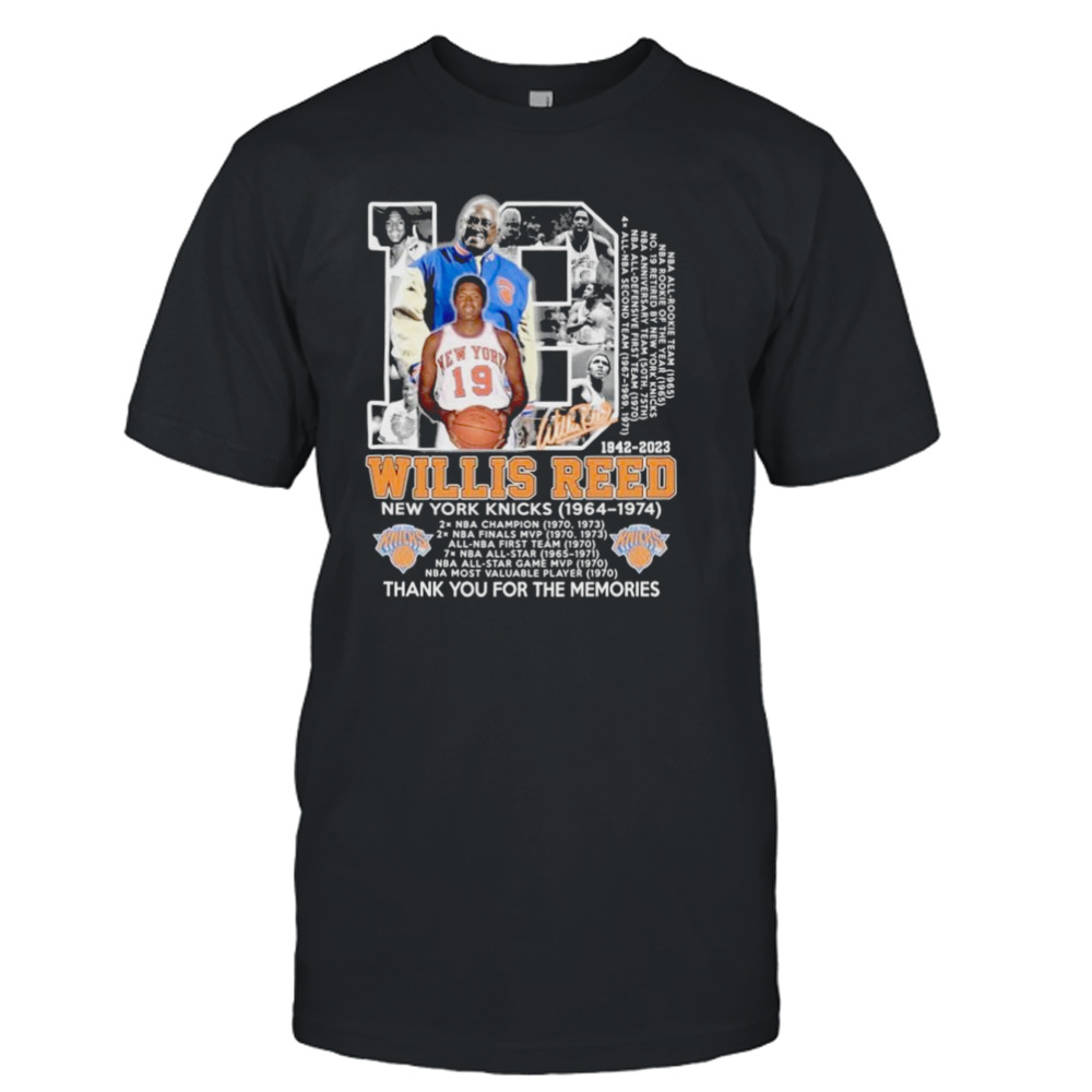 18 Year 1942-2023 Willis Reed New York Knicks Thank You For The Memories Signature Shirt