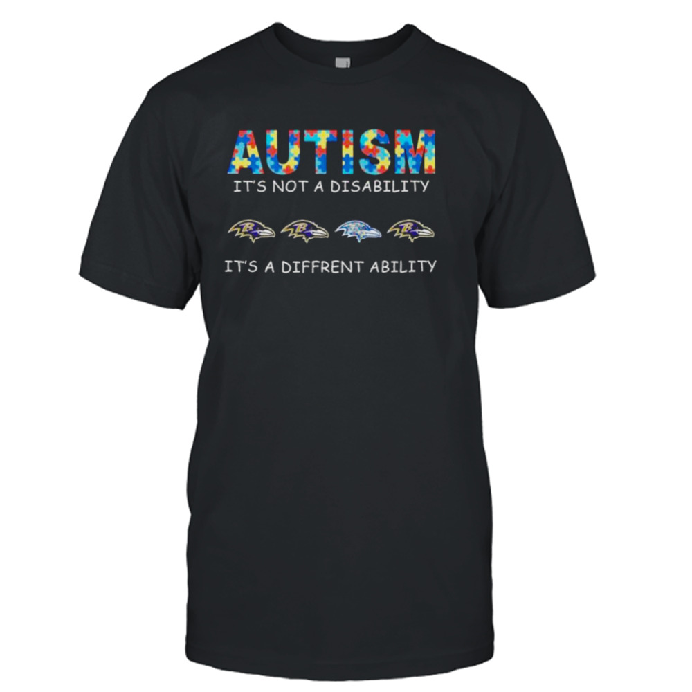 Baltimore Ravens Autism It’s Not A Disability It’s A Different Ability shirt