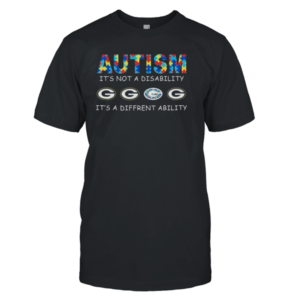 Green Bay Packers Autism It’s Not A Disability It’s A Different Ability shirt