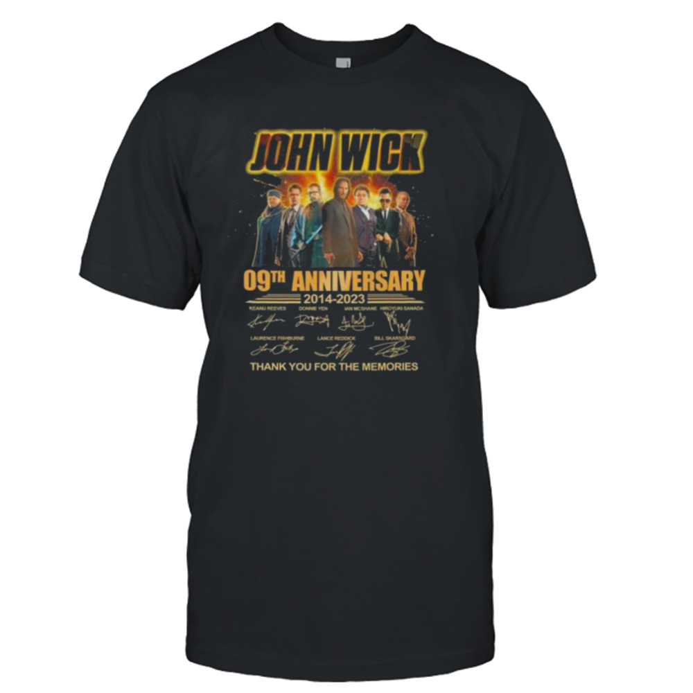 John Wick 09th anniversary 2014 2023 thank you for the memories signatures shirt