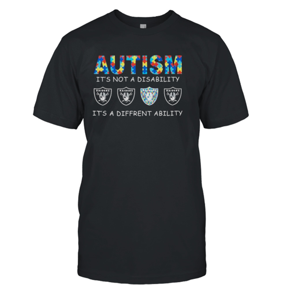 Las Vegas Raiders Autism It’s Not A Disability It’s A Different Ability shirt