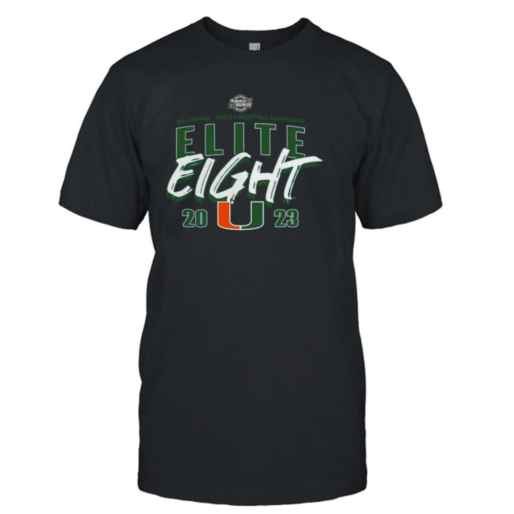 Miami Hurricanes 2023 NCAA Women’s Basketball Tournament March Madness Elite Eight Team T-Shirt