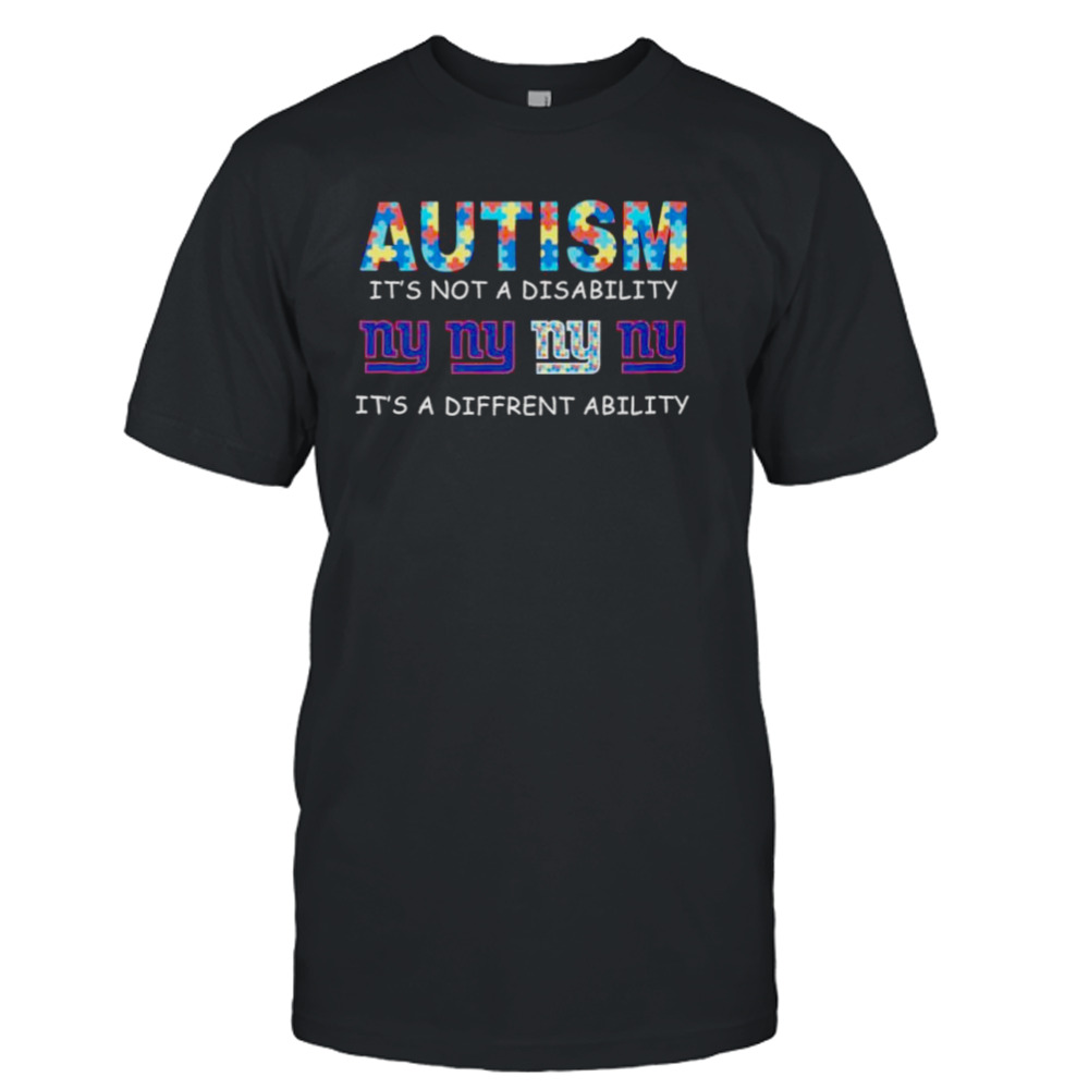 New York Giants Autism It’s Not A Disability It’s A Different Ability shirt