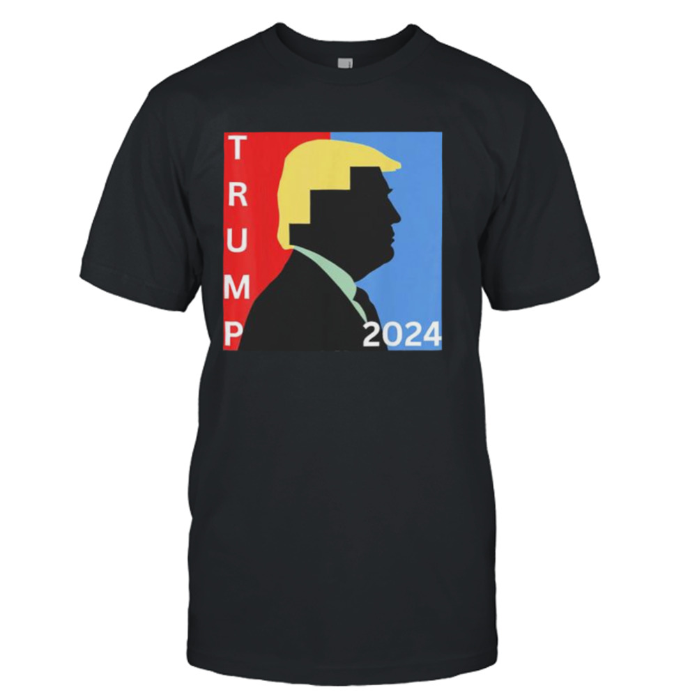 Trump 2024 Rally Colorblock Silhouette Pro Republican Vote Shirt