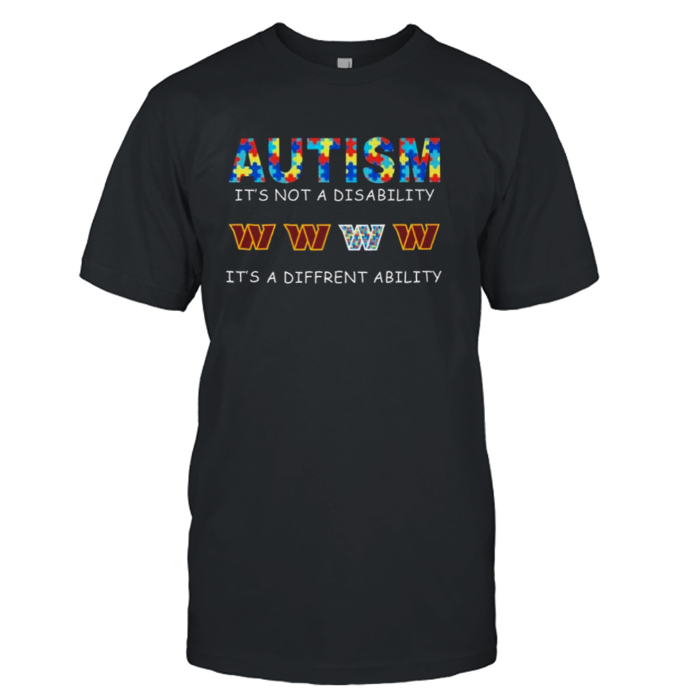 Washington Commanders Autism It’s Not A Disability It’s A Different Ability shirt