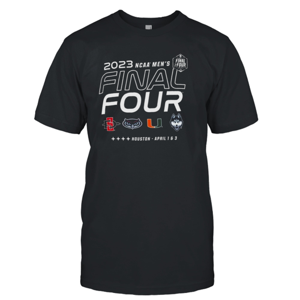 4 Teams Road To Houston 2023 NCAA Men’s Final Four Shirt