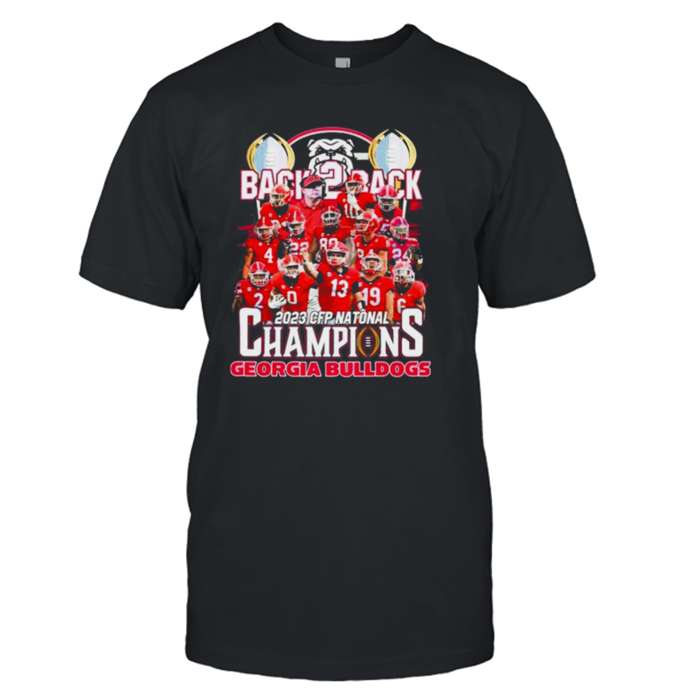 Back 2 Back Teams Sport 2023 Cfp National Champions Georgia Bulldogs Shirt