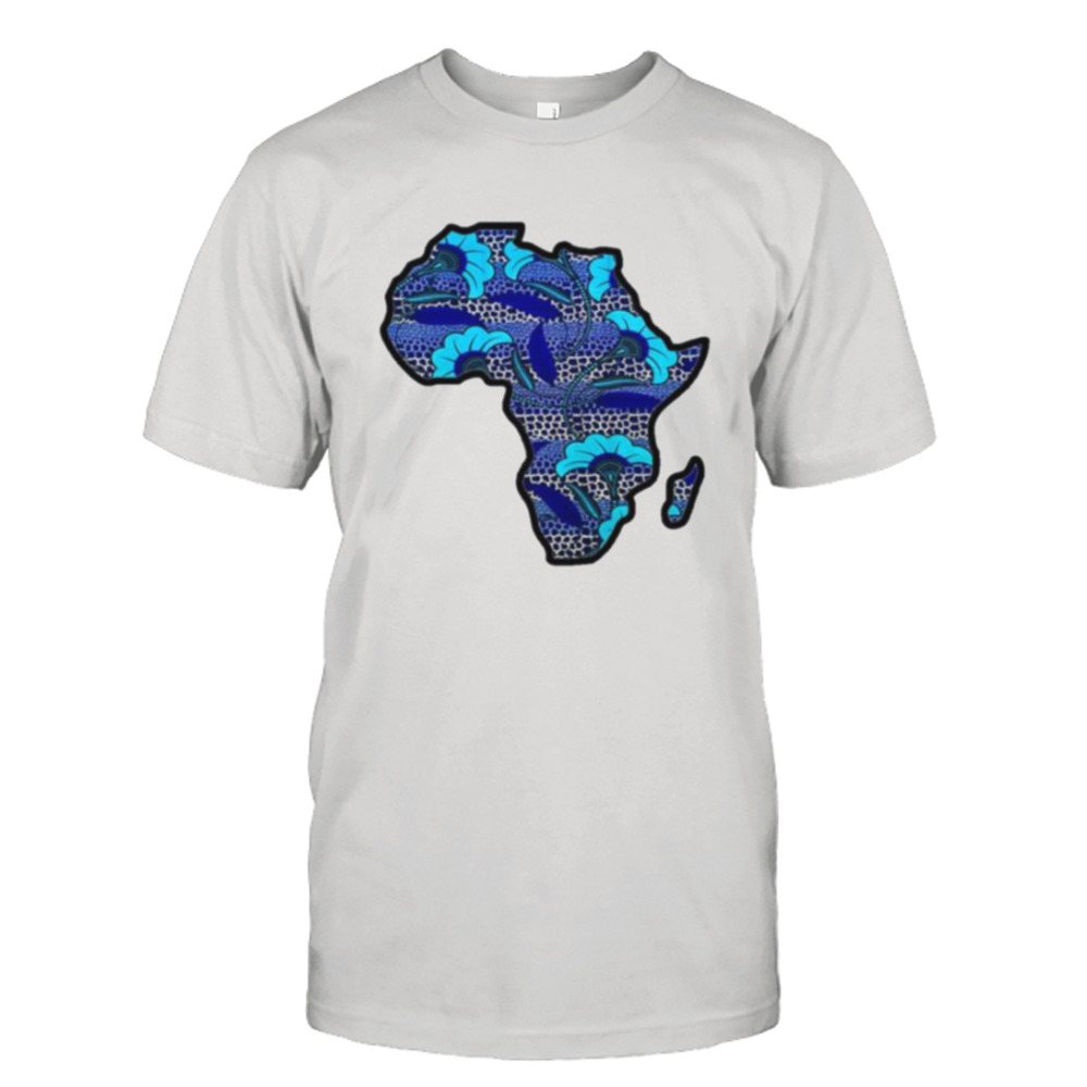 Blue Floral Africa Map shirt