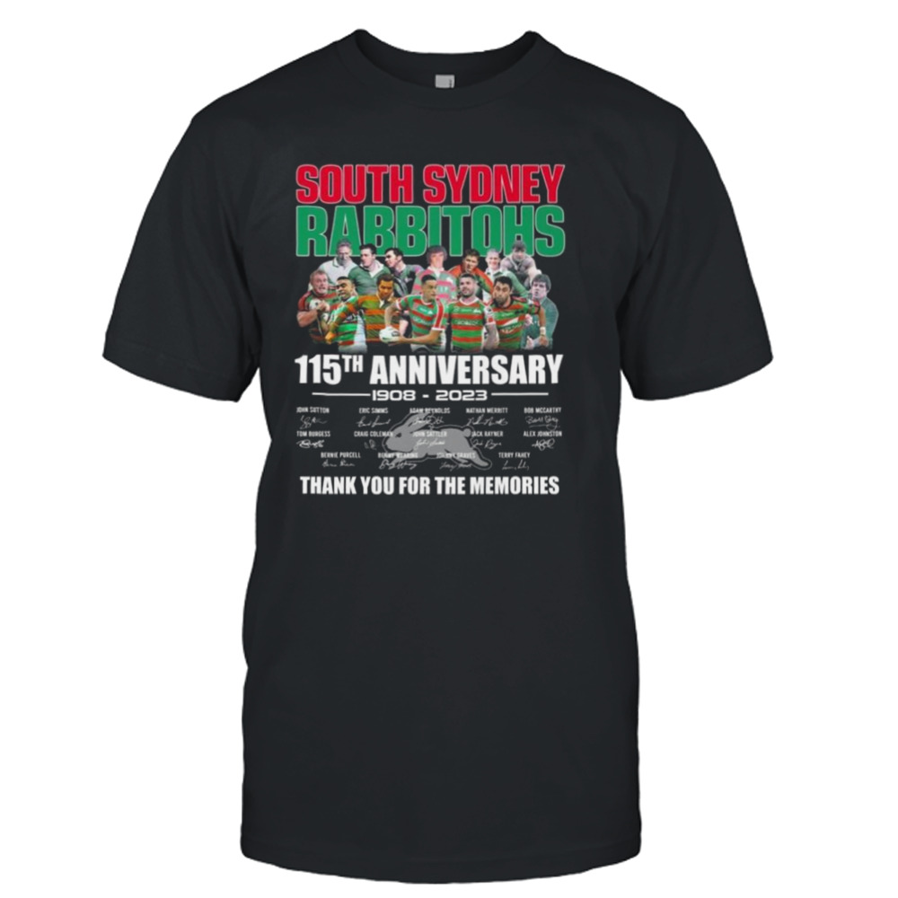 South Sydney Rabbitohs 115th Anniversary 1908 – 2023 Thank You For The Memories Signatures Shirt