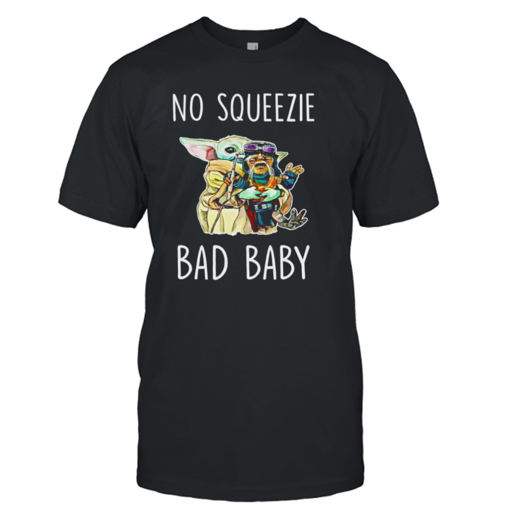 Baby Yoda and Baby Babu Frik no squeezie bad baby shirt