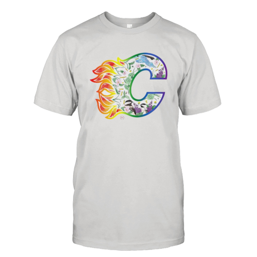 Calgary Flames Pride Night logo shirt