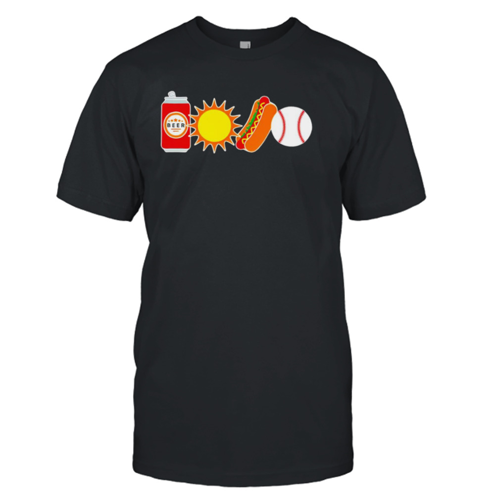 Chicago Version Beer Sun Hotdog Ball shirt