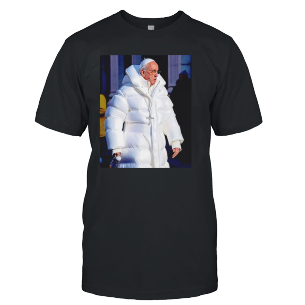 Pope Francis Wearing Jacket All White Shirt