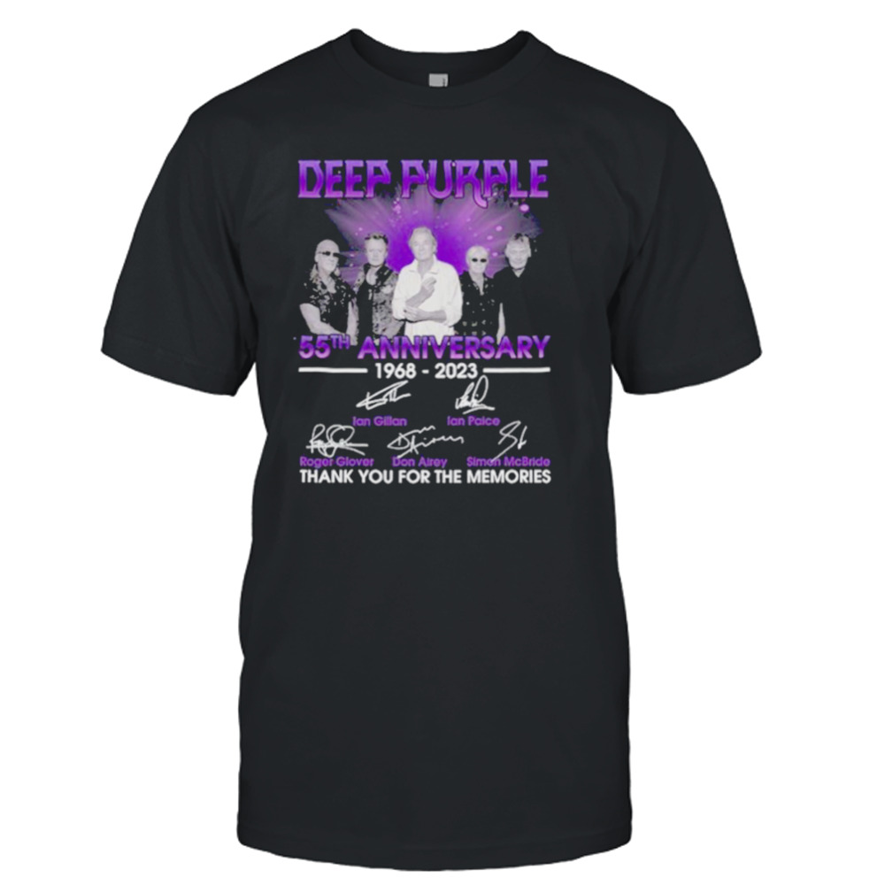 Deep Purple 55th anniversary 1968 2023 thank you for the memories signatures shirt