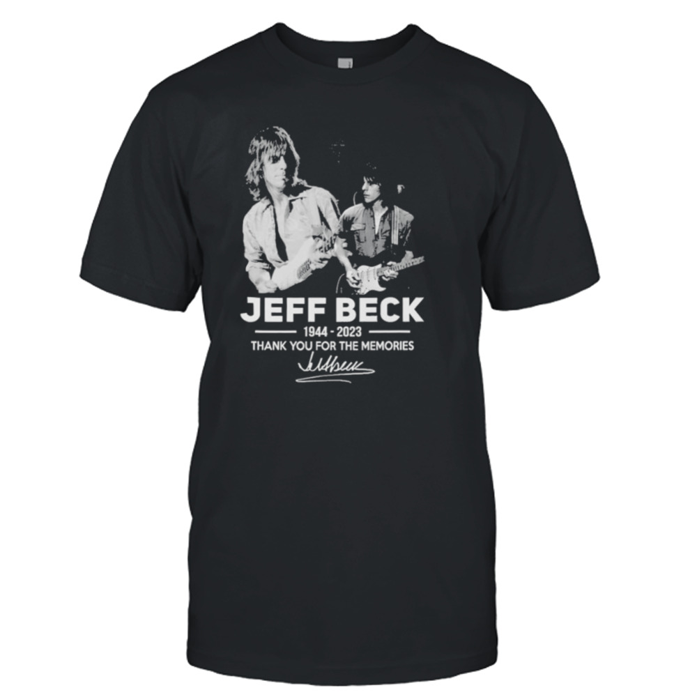 Jeff beck 1944 2023 thank you for the memories signature shirt