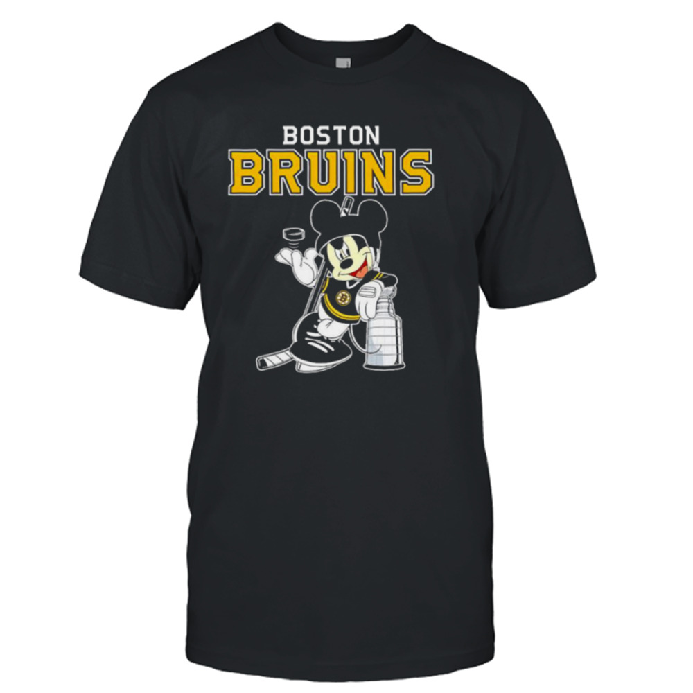 Mickey Boston Bruins With The Stanley Cup Hockey NHL T-Shirt