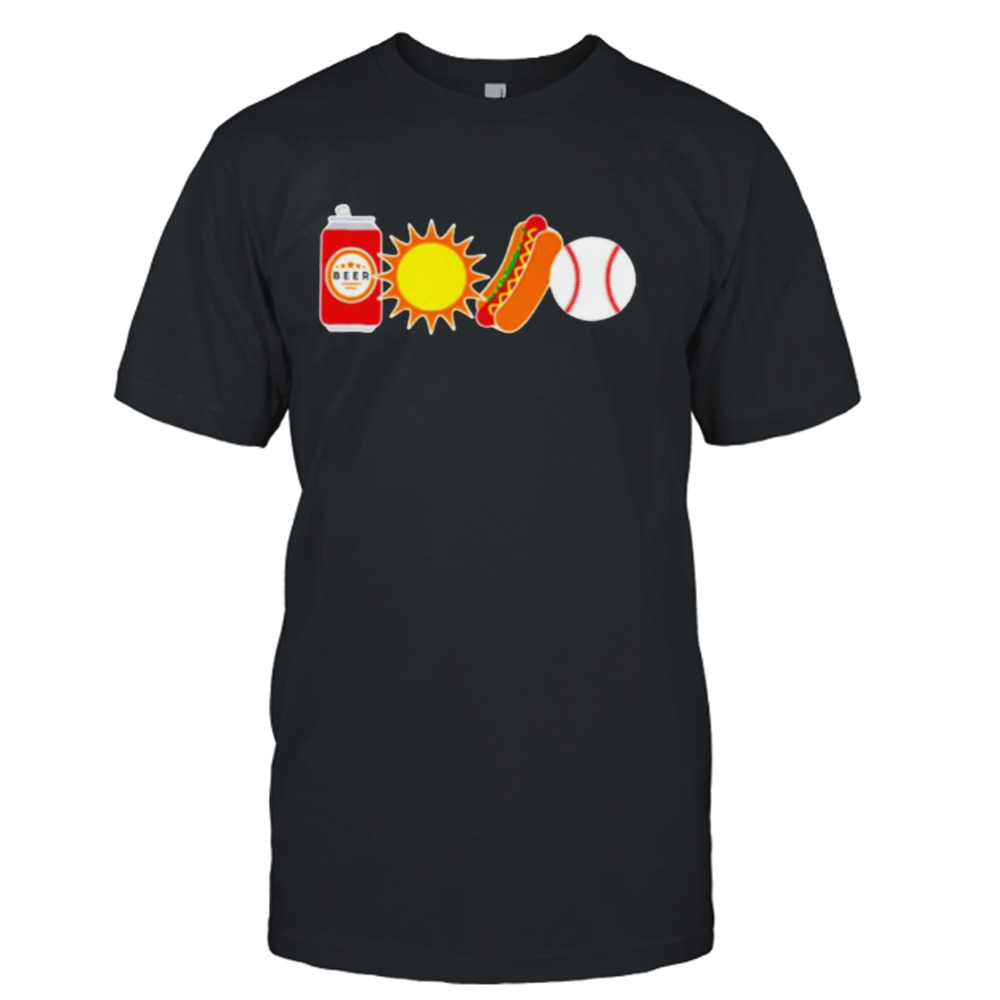 The Chicago Version Beer Sun Hotdog Ball Shirt