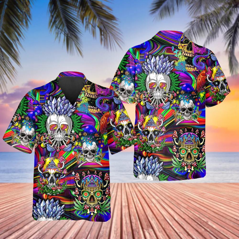 Buffalo Bills Tropical Skull NFL Design 5 Beach Hawaiian Shirt Men