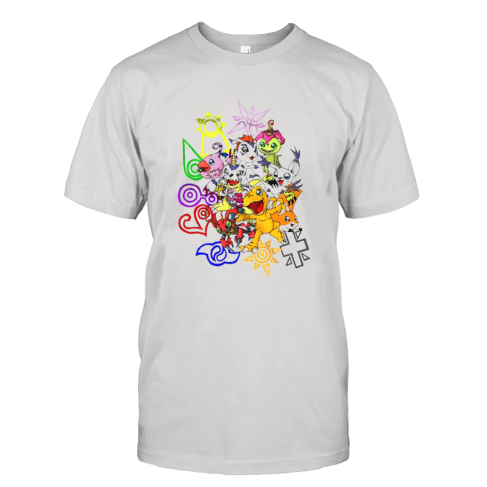 Digimon and crests gang shirt