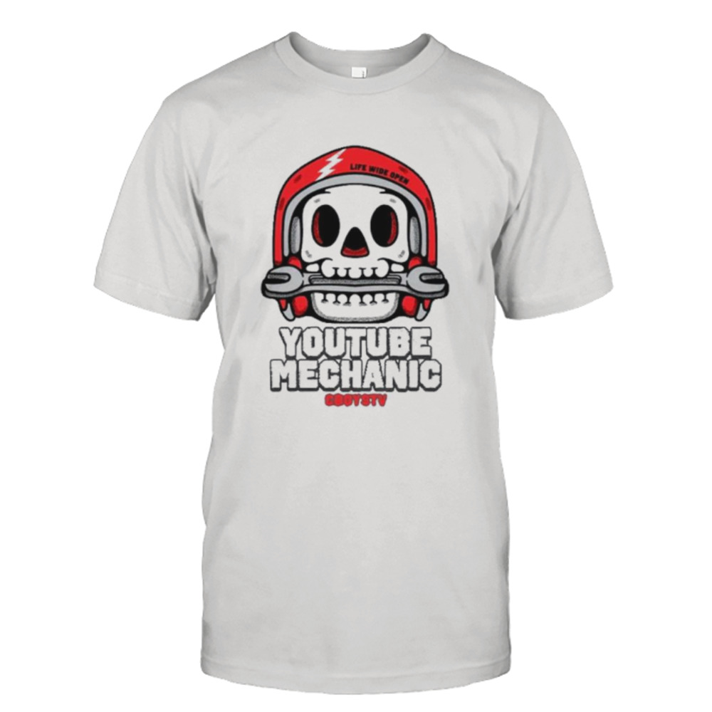 Skull youtube mechanic shirt