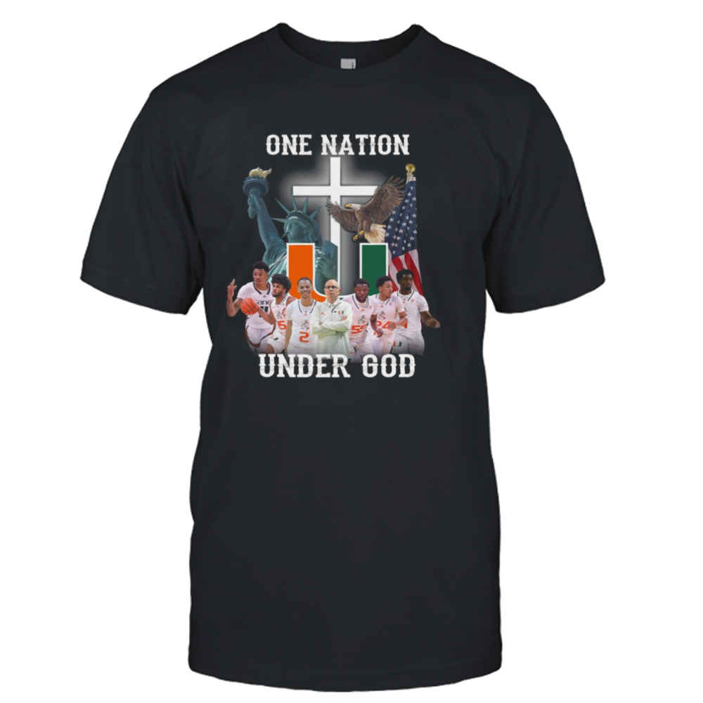 Miami Hurricanes basketball one nation under God shirt