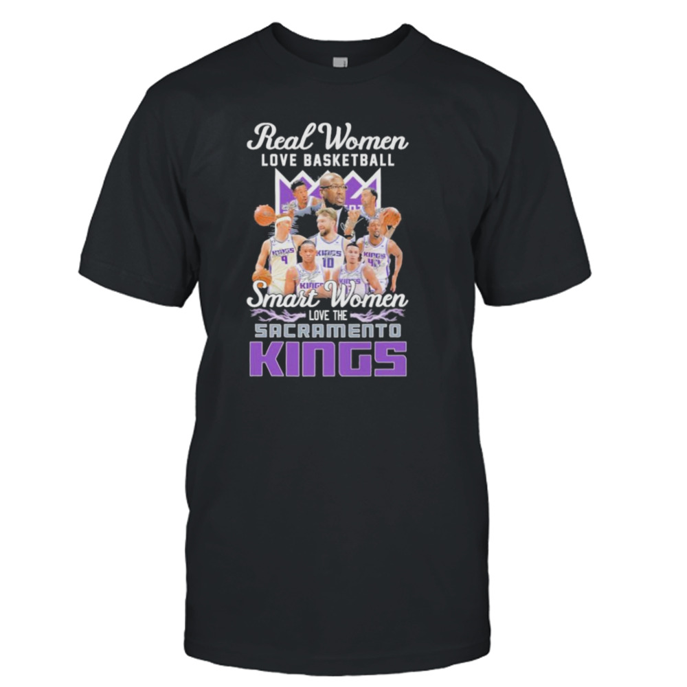 Real women love basketball smart women love the Sacramento Kings 2023 signatures shirt