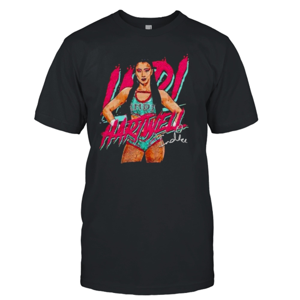 indi Hartwell pose signature wrestling shirt