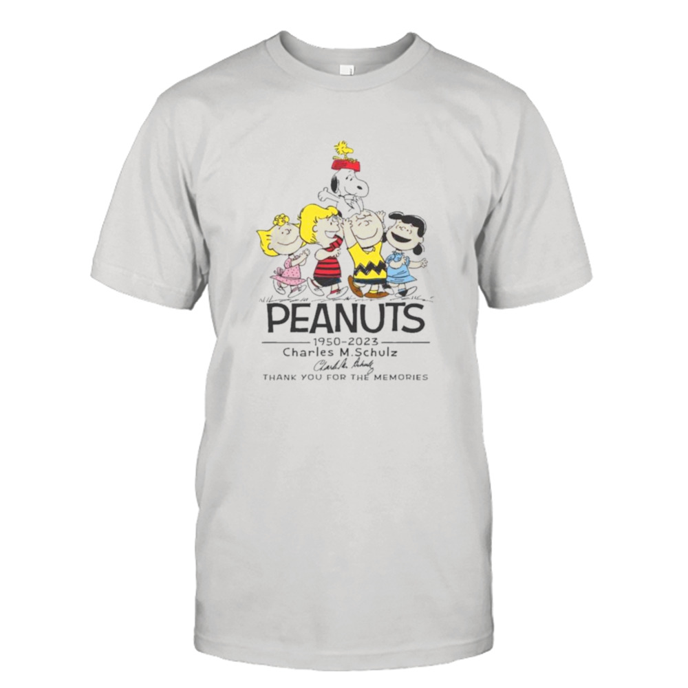 Peanuts 1950 – 2023 Charles M Schulz thank you for the memories signature shirt