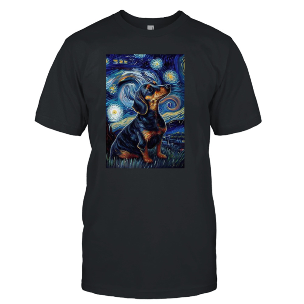 Starry Night Dachshund Graphic shirt