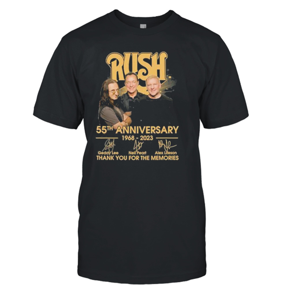 Rush 55th Anniversary 1968 – 2023 Thank You For The Memories Signatures Shirt