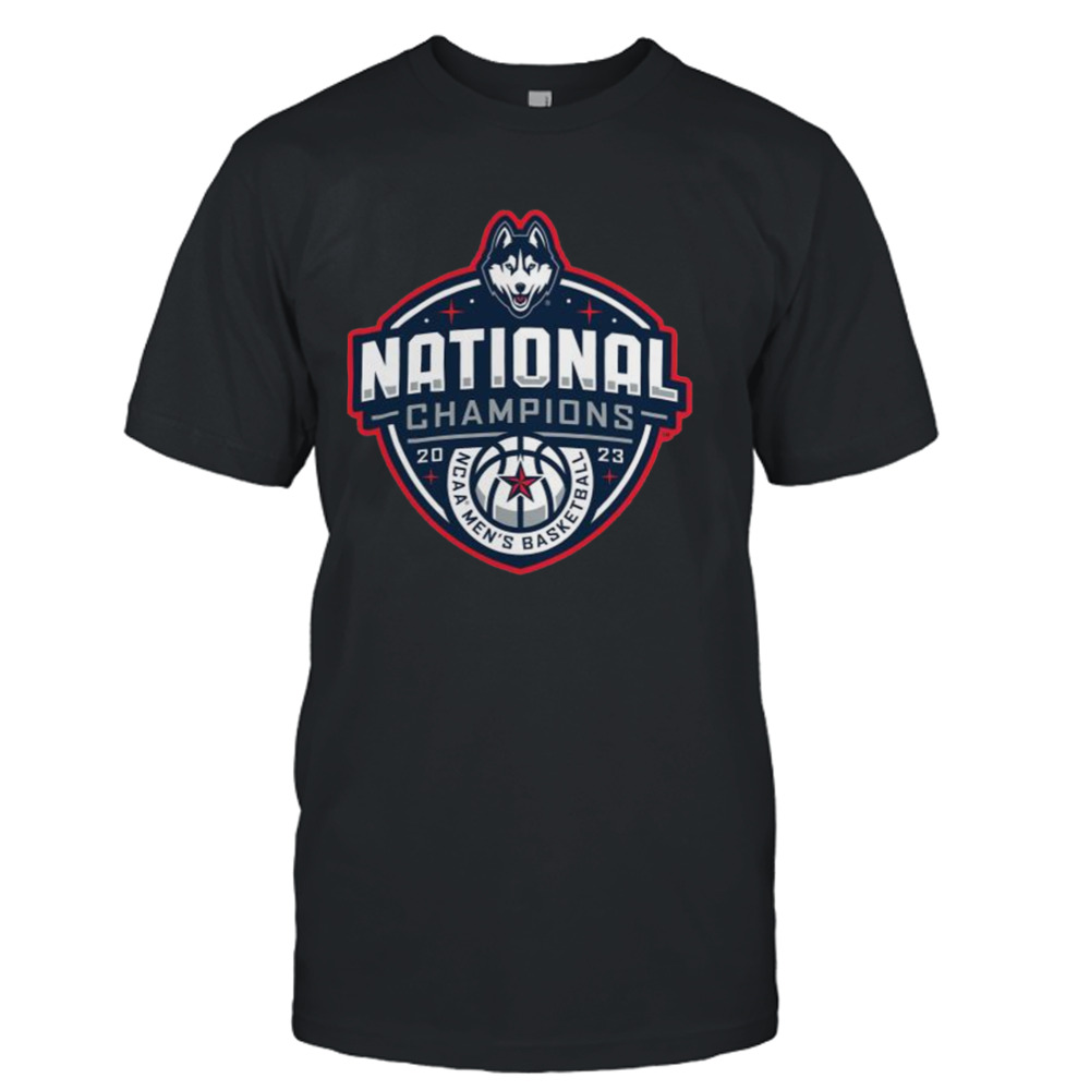 UConn Huskies 2023 National Champions shield T-Shirt