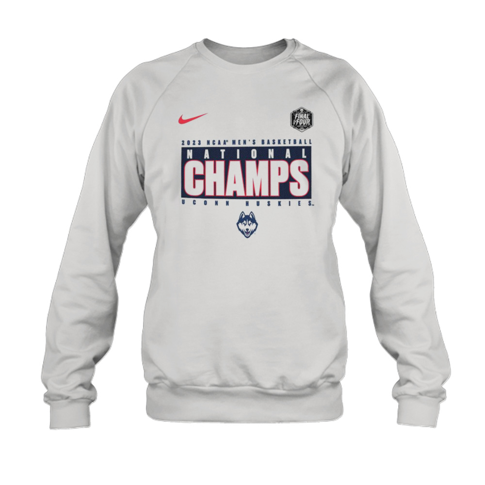 Nike White UConn Huskies 2023 NCAA Men's Basketball National Champions  Pebble T-Shirt