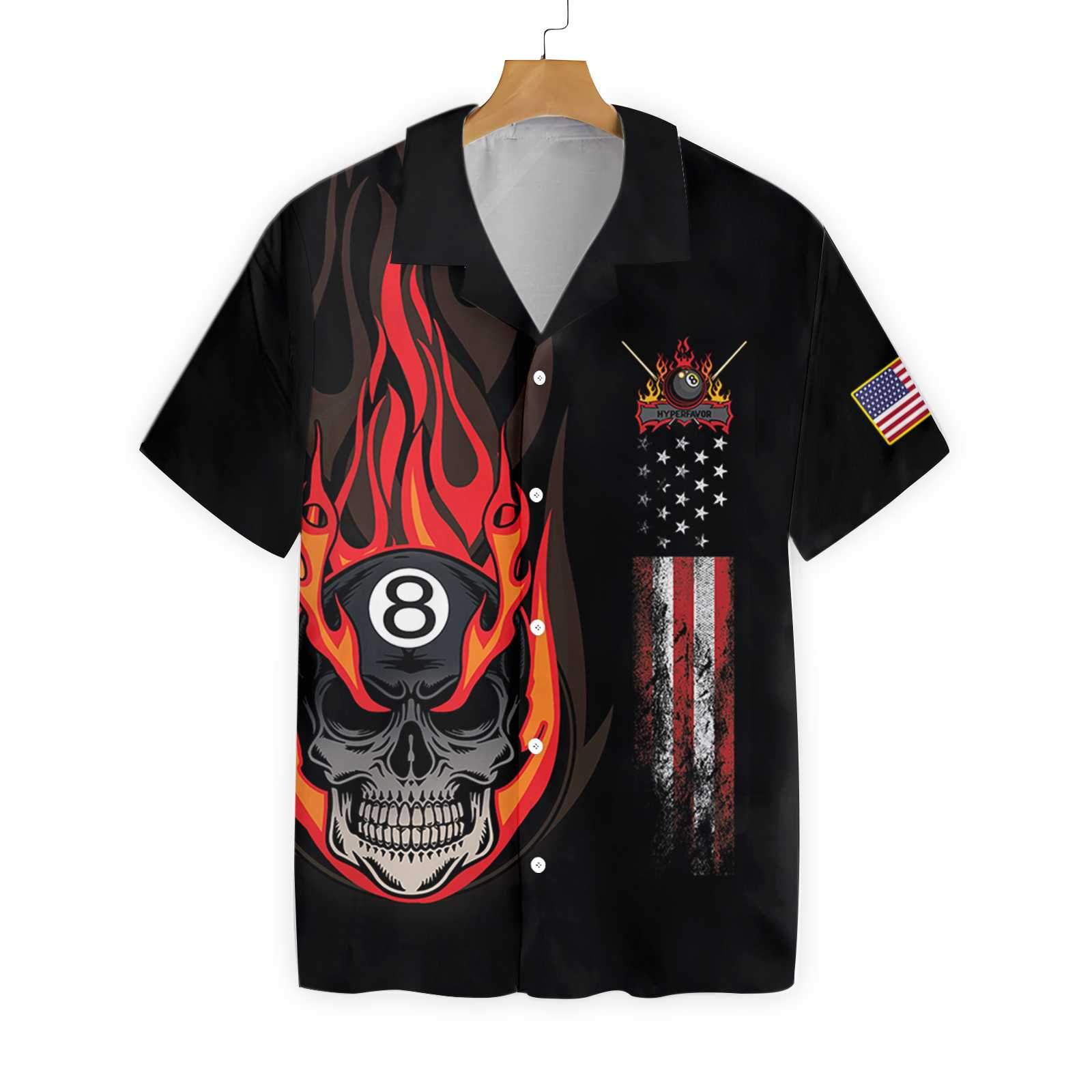 Flame Skull Billiard Pool Ez20 1103 Hawaiian Shirt
