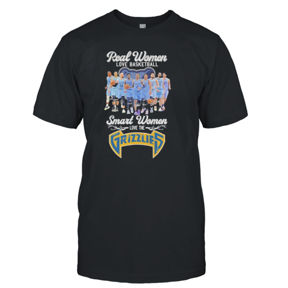 Real women love basketball smart women love the Memphis Grizzlies 2023 signatures shirt