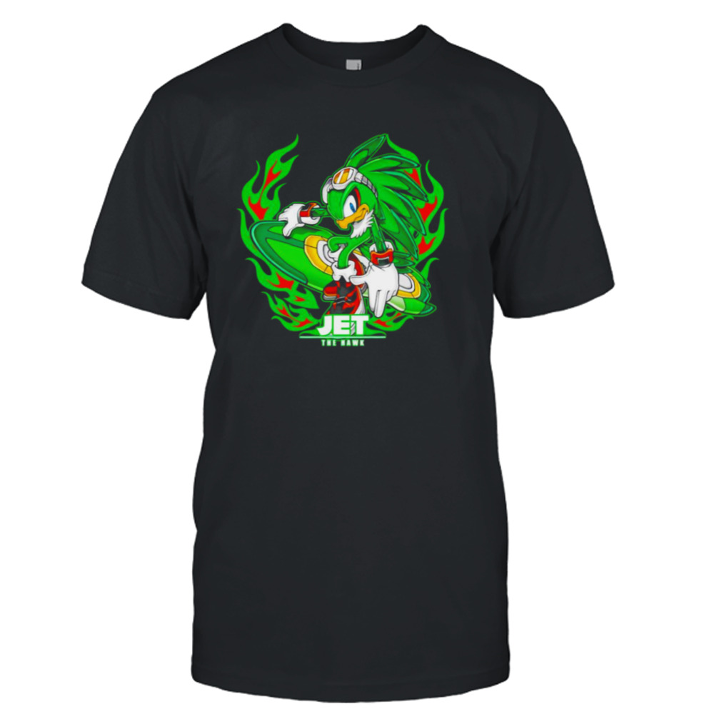 Jet the hawk Green flame shirt