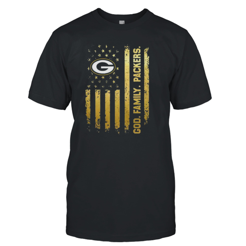 Green Bay Packers God Family Packers American Flag shirt