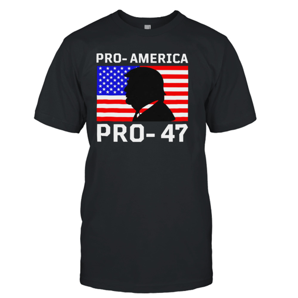 Pro-America Pro-47 Trump USA flag shirt