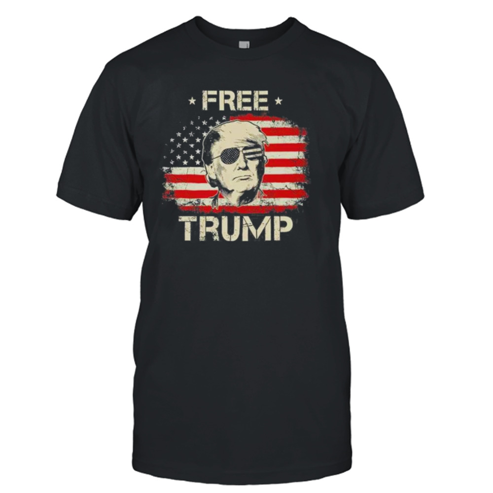 Vintage Free Trump American Flag T-Shirt