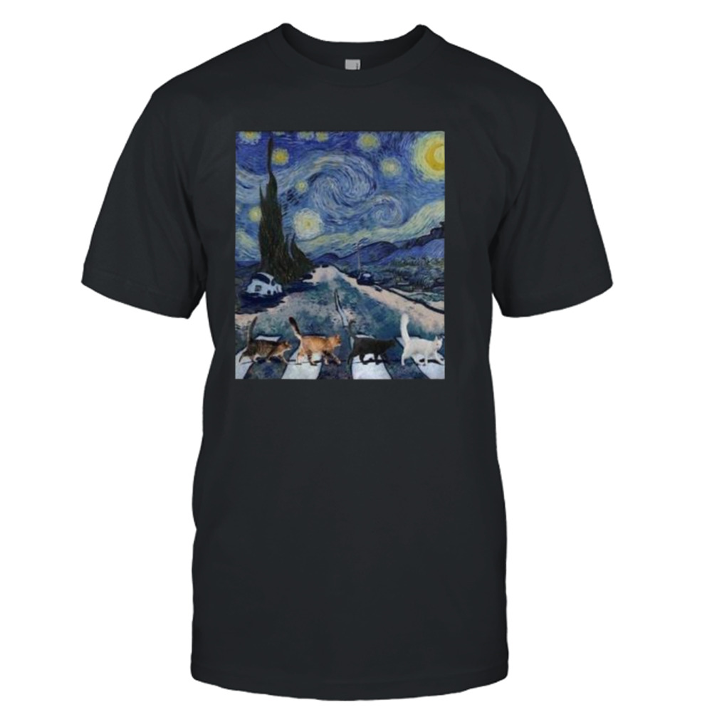 Cat Abbey Road The Starry Night Shirt