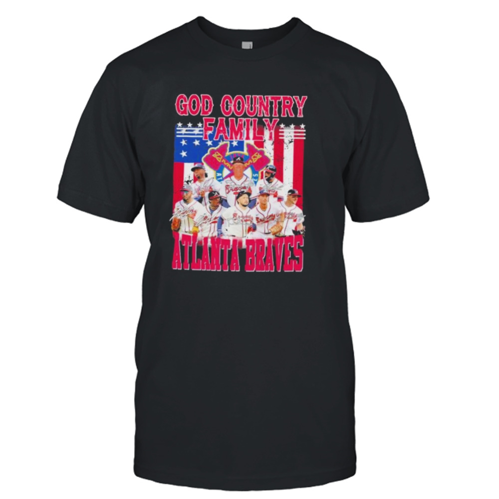 God country family atlanta braves team player american flag shirt