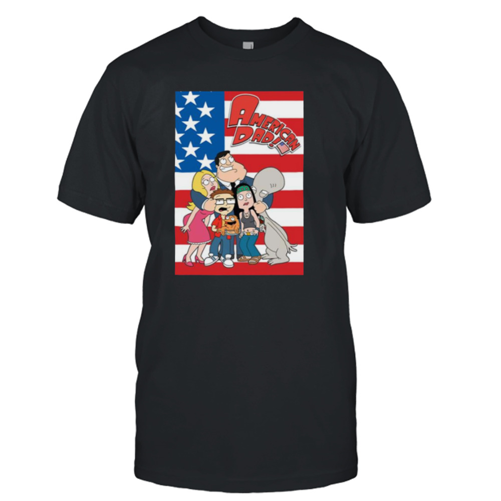 American Flag American Dad Cartoon shirt