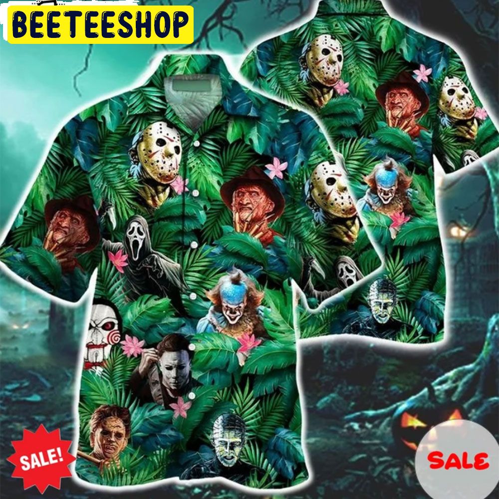 Characters Michael Myers Jason Voorhees Freddy Krueger Halloween Hawaiian Shirt