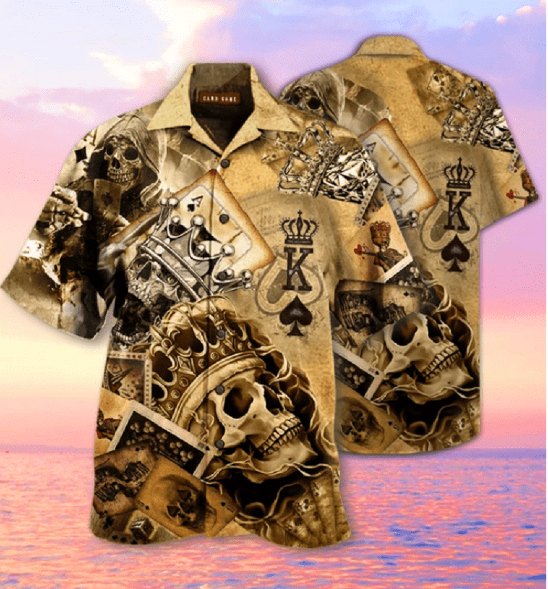 Check Out This Awesome Hawaiian Shirts Skull Crown And King Chess