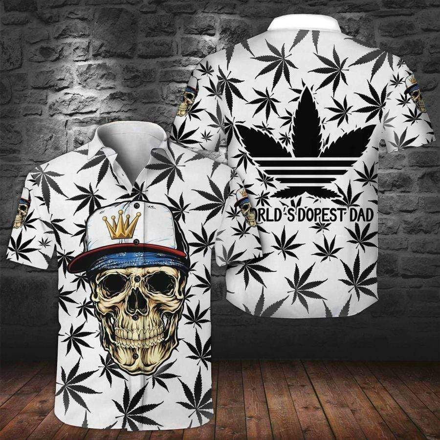 Check Out This Awesome Hawaiian Shirts Skull Weed Worlds Dopest Dad