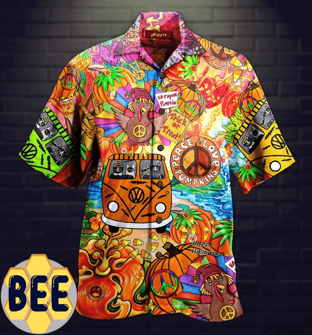 Check Out This Awesome Hippie Halloween Hawaiian Shirt-1