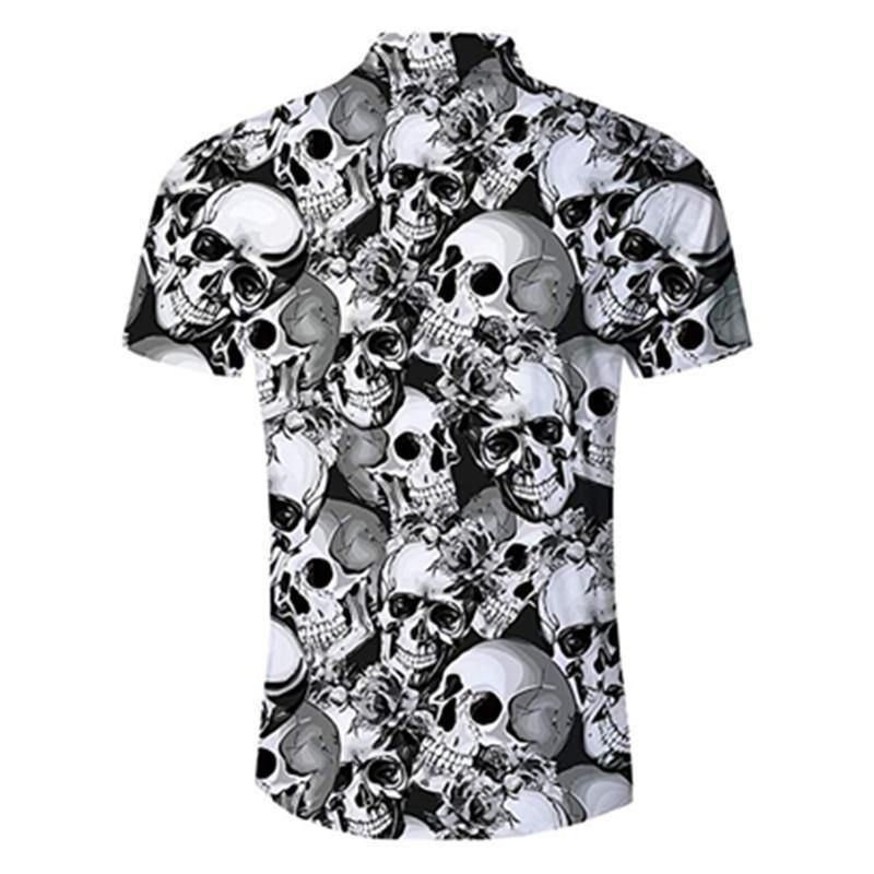 Check Out This Awesome Mens Hawaiian Shirt Skull Printing